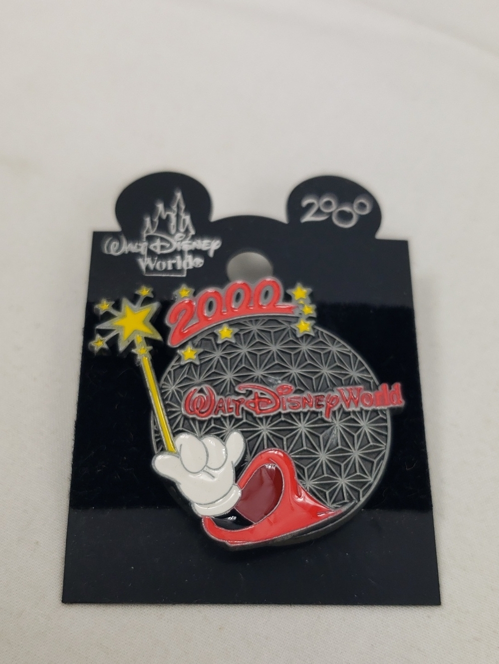 Walt Disney World Epcot 2000 Spaceship Earth W/ Mickey holding Wand 3-D Pin